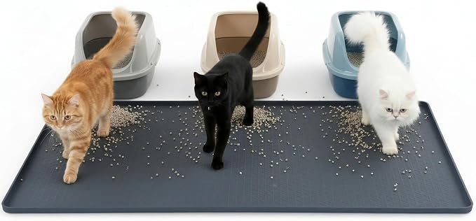 Cat Litter Mat, Extra Large 51"x25.6" Silicone Litter Box Mat, High Edge | Kitty Litter Mat for Auto Litter Box Areas, Waterproof Non-Slip Litter Mat, Easy Clean, Raised Lip Contains Multi-Cat Mess - Image 9