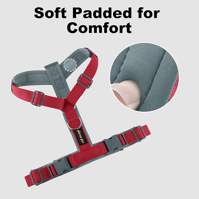 Plutus Pet No Pull Dog Harness, Adjustable Nylon Harness with Soft Padding | Reflective with Front Clip, Heavy Duty for Training and Walking, for Small Medium Large Dogs, Red, L - Image 3