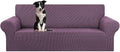 KEKUOU Stretch Oversized Couch Covers for Sofa Slipcover,Dark Purple | 1-Piece Washable Sofa Cover (94"-110") 4-Seater Furniture Protector, Soft Jacquard Non-Slip Elastic Bottom for Dogs & Kids by KEKUOU