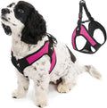 Gooby Escape Free Easy Fit Dog Harness, Step-in, Hot Pink, Medium | Patented escape-free frame; Contracts if they back out; Step-in easy on/off; Machine washable; Light POM leash ring by Gooby