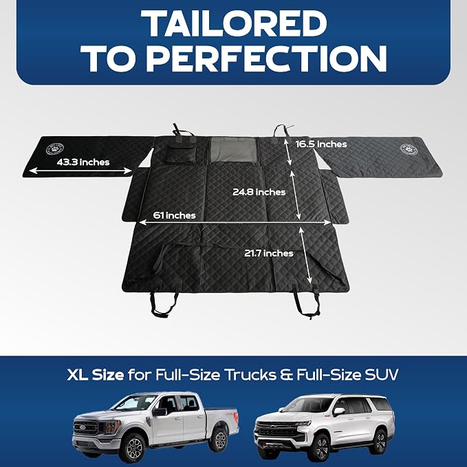 Ruff Liners XL Back Seat Extender for Dogs - As Seen on Shark Tank | Hard bottom adds 40% more space, holds up to 400 lbs, waterproof, machine-washable, heavy-duty Back Seat Cover for Dogs - Image 6