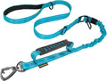 AUBELL Tactical Dog Leash Heavy Duty,4-6ft No Pull Bungee Leash,Blue | Reflective Dog Leash for Medium Large Dogs with Comfortable Padded Double Handle,Car Seat Belt,360 Degree Rotating Carabiner by AUBELL