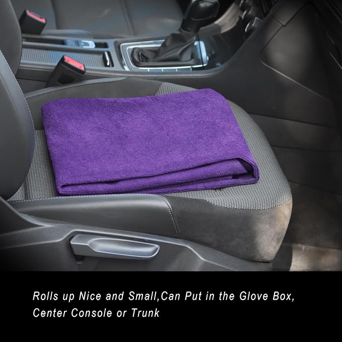 Car Seat Cover Protector Front Seats,for Gym Workout,Running,Swimming,Beach and Hiking,Waterproof Sweat Towel Bucket Seat Covers for Cars SUV Trucks (Purple, 2Pcs) - Image 7