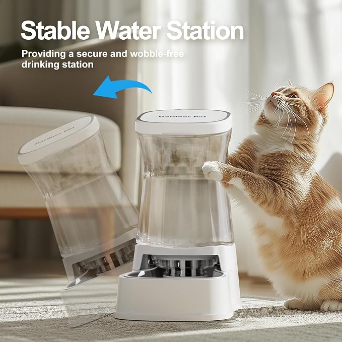 Automatic Gravity Water Dispenser for Dogs, 1Gallon Stainless Steel Water Bowl Dispenser, 100% BPA-Free Dog Water Fountain Dispenser for Small&Medium Dogs, Cats, Puppies(White) - Image 5