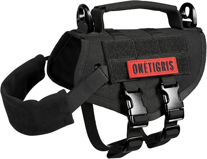 OneTigris Tactical Dog Harness XXS Puppy Vest with Vertical Handle | Tactical XXS puppy harness with vertical handle & fleece padding. Quick-release for easy on/off. Ideal for training & walks. by OneTigris