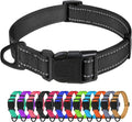 TagME Medium Dog Collar, Reflective Nylon Collar, Black, 1.0" Width | Soft Nylon Dog Collar With Reflective Stitching for Night Walks, Adjustable Fit, Quick-Release Buckle for Easy On & Off by TagME