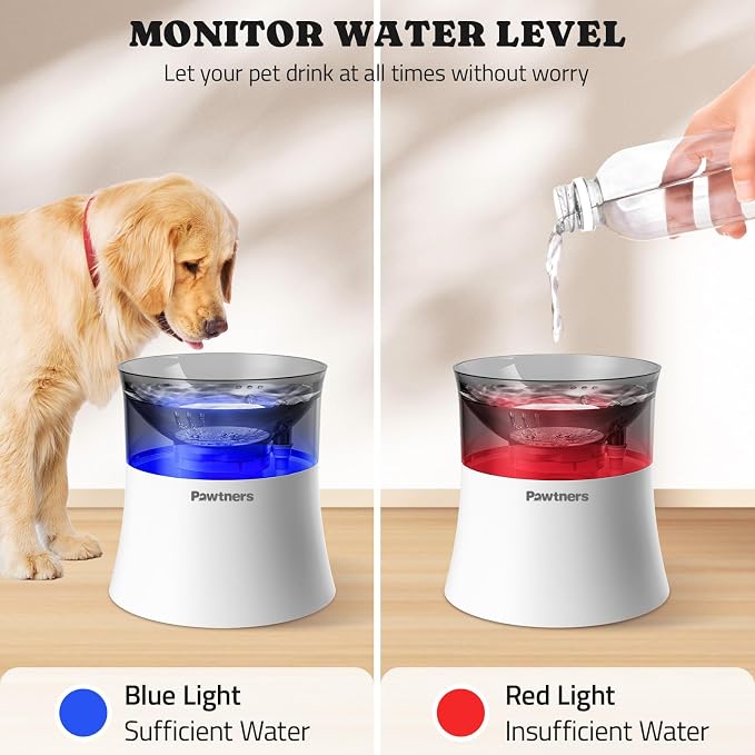 Pawtners 1 Gal/3.5L Dog Water Fountain,Elevated Dog Water Bowl Dispenser | Vortex Flow filter,Automatic Pet Water Fountain for Large Dogs Inside, Deep Drinking Area and Quiet Pump, 10" H - Image 7