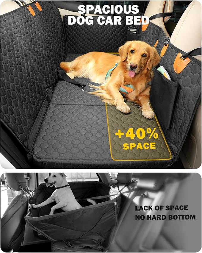 Back Seat Extender for Dogs, Waterproof Dog Car Seat Cover for Back Seat with Hard Bottom, Upgraded Material, Anti Scratch, Easy to Use and Clean, Holds 420lbs - Image 2
