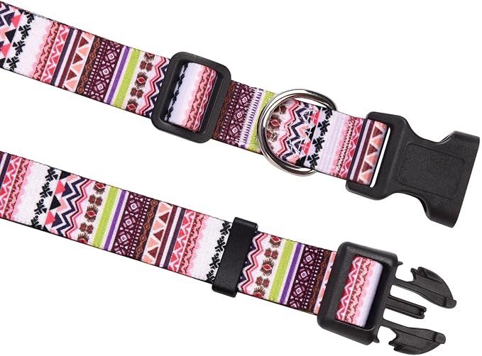 Mihqy Dog Collar for Large Dogs, Fashion Design, Pink Bohemia,L | Neck Fit 14.9"-24.8", Multiple Patterns，4 Sizes for Small Medium Large Dogs, Comfortable for Walks and Outdoor Hikes - Image 5