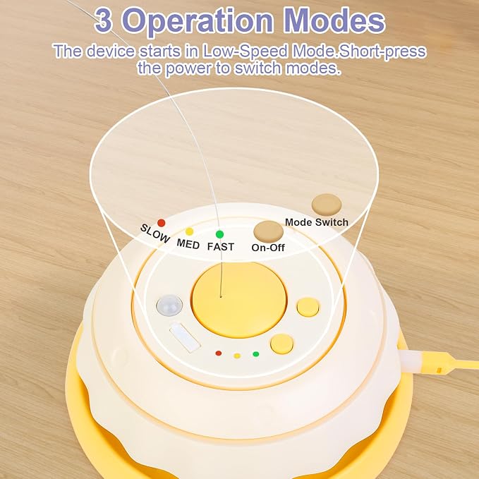 Interactive Cat Toys for Indoor Cats, Kitten Toys for Indoor Kittens,Yellow | Automatic Electronic Cat Toys for Bored Adult Cats, Stimulating Moving Cat Enrichment Toy, Hide and Seek Cat Games Toy - Image 4