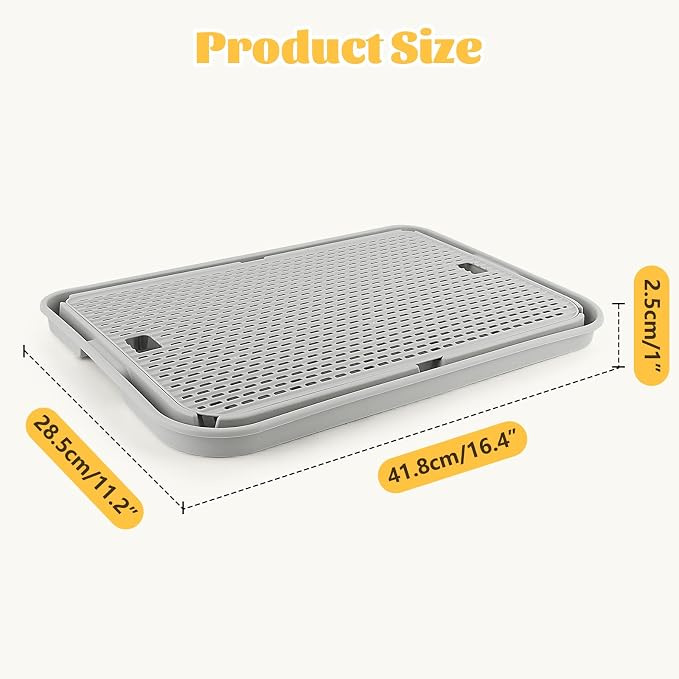 Cat Litter Box Step, Large Cat Step Ramp with Filter Function, Grey | Double Layer Litter Box Ramp, Litter Catcher for Kittens & Elderly Cats, Non-Slip Cat Litter Mat Pedal, Easy to Clean - Image 2