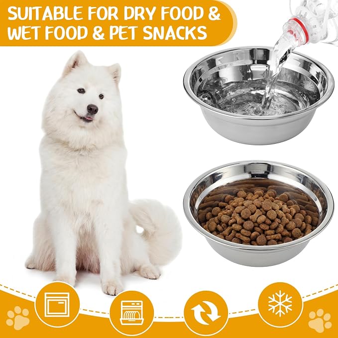 Patelai 4 Pcs Stainless Steel Dog Bowls 7.9" with Silicone Lids Portable Food and Water Dishes for Pets Sealable Containers for Small Medium Dog Cat Indoor (Red,Purple) - Image 4