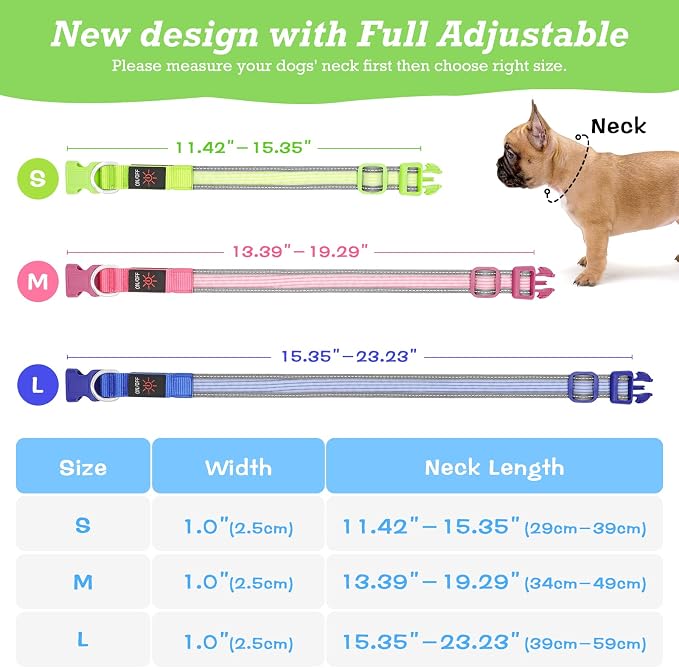 LED Dog Collar, Dog Light Up Collar,for Night Walking (Large, Green-2) | Full Adjustable,Waterproof,Nylon,Soft,Super Bright Light Collars for Small Medium and Large Dogs,USB C to Charge - Image 6