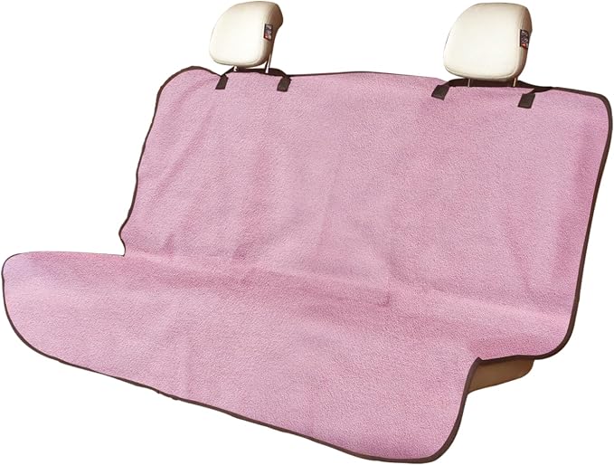 Back Seat Cover for Car Trucks Van SUV Jeep,Waterproof Rear Bench Towel Seat Covers for Dogs and Kids,Automotive Backseat Protector (Pink) by LoyaGour