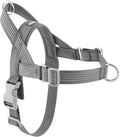 No Pull Dog Harness with Handle, Adjustable Soft Mesh Padded Vest | Reflective Walking Harness with Front Clip for Small Medium Large Dogs, Quick Fit No Escape for Training, Gray. L by Fortheloveofpets