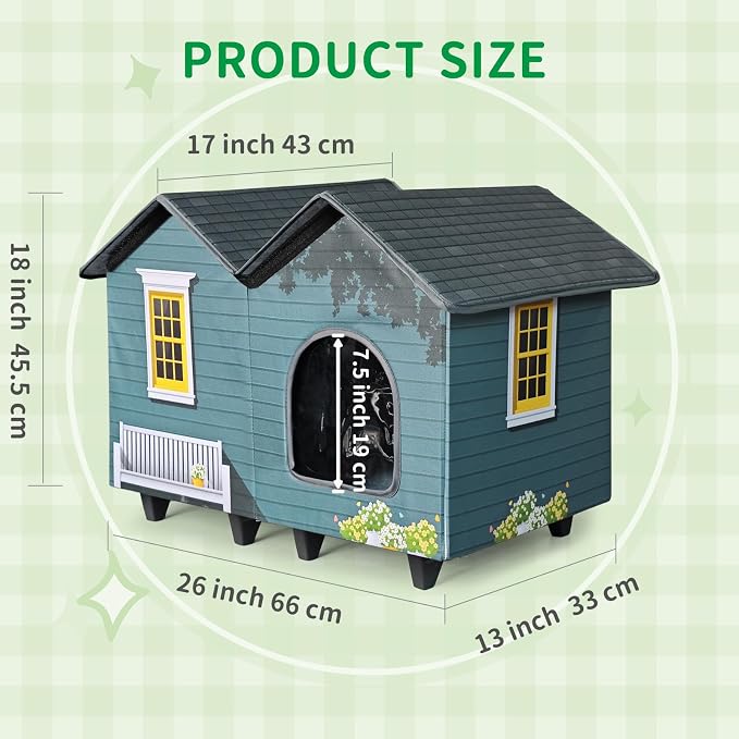 Heated Cat Houses for Indoor/Outdoor Cats with Elevated Heated Cat Bed Waterproof Providing Safe Feral Cats, Easy to Assemble - Image 5