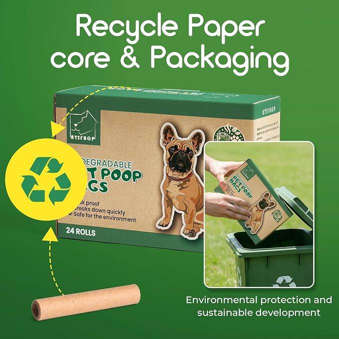 ATIFBOP Biodegradable Dog Poop Bags Rolls 360 Count Scented, Leak Proof and Extra Thick Waste Bag Refill (Scented) - Image 6