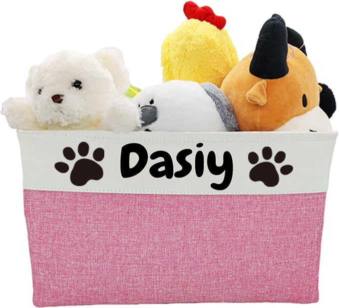 Personalized Dog Toy Basket Dog Toy Box with Pet`s Name for Dog Chew Toys,Clothing,Stuff - Image 6