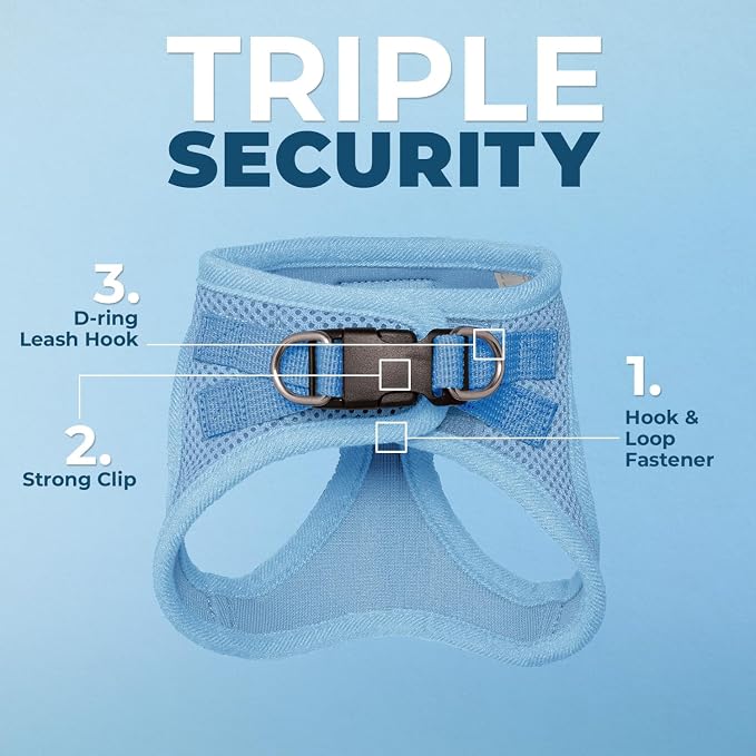 Voyager Step-in Air Cat Harness & Leash Set - Baby Blue, S | 14 - 16" in Chest, Reflective Bands, All Weather Breathable Air Mesh, Cats Compatible, Fast Drying - Image 3