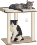 22in Cat Tree Tower Condo, Cat Scratch Posts for Indoor Cats, Big Plate, Three 23.6in Full Sisal Scratching Posts, Greige by FourFurPets