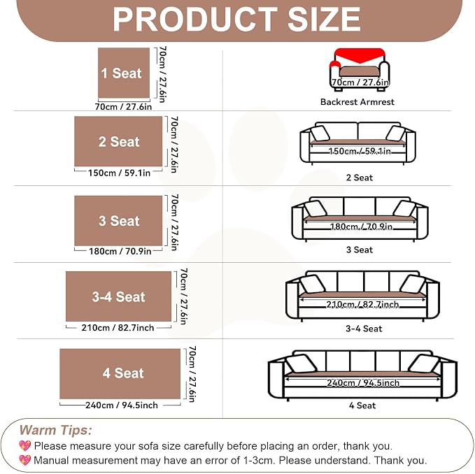 OTOB Couch Cover for Dogs Washable Pet Friendly, Non Slip Plush Fuzzy Love Seat Couch Covers Sofa Slipcovers, Geometric Jacquard Soft Pet Cushion Mat Protector All Seasons, (Camel, 27.6" x 59.1") - Image 8