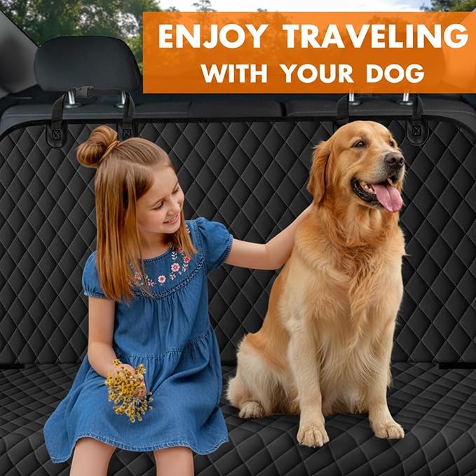 Waterproof Dog Backseat Cover for Cars, Pet Seat Protector, Carbon Black - Image 7