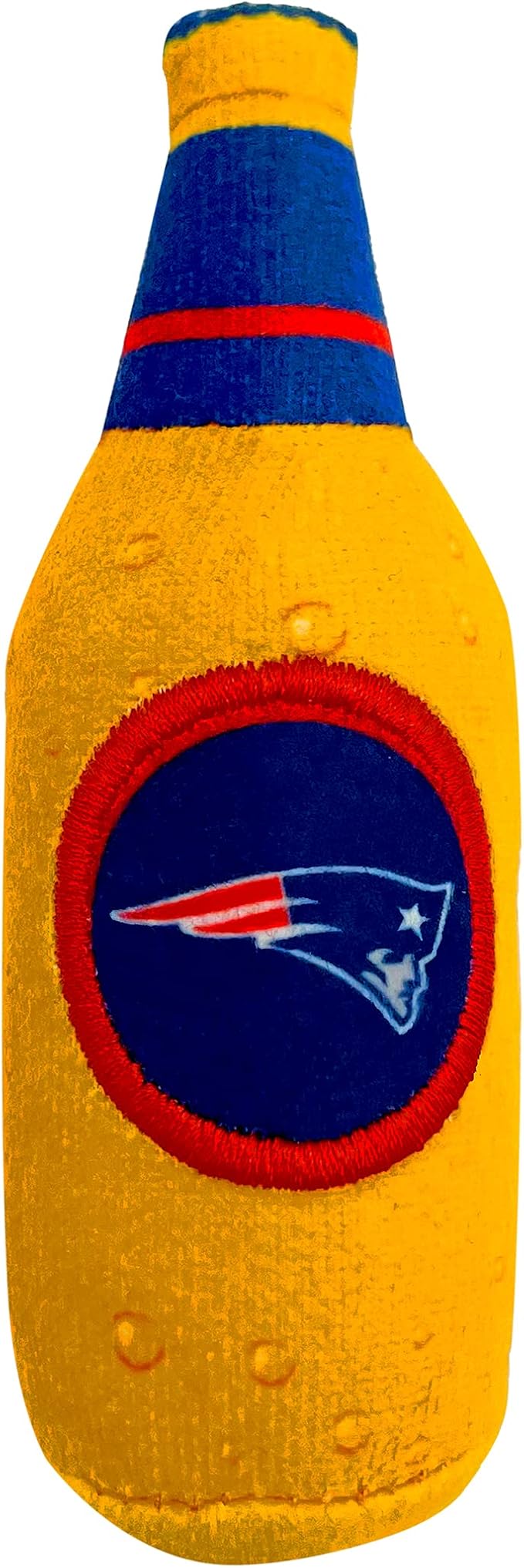 BEST PLUSH CAT TOY: NFL NEW ENGLAND PATRIOTS Complete Set of 3 piece Cat Toys filled with Fresh Catnip. Includes: 1 Helmet Cat Toy, 1 Football Cat Toy with Feathers & 1 Beer Bottle all with Team LOGOS - Image 5