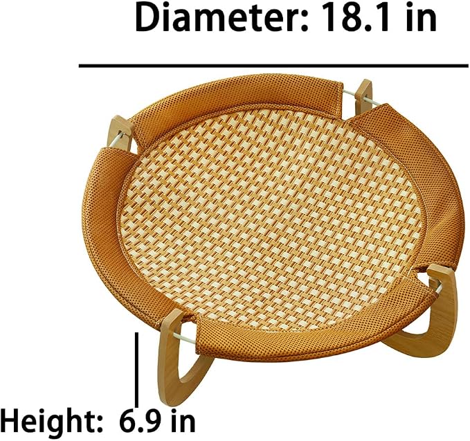 Summer Rattan Breathable Cat Bed，Pet Cooling Mat，Detachable pet Hammock, cat Hammock - Image 4