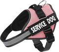 MUMUPET Service Dog Harness, No Pull & Reflective Pet Vest, Pink, M | Easy Control Handle, Soft & Breathable Padding, Adjustable Fit for Small to Large Dogs, 2 Removable Patches by mumupet