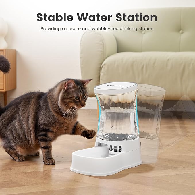 Gardner Pet Automatic Gravity Water Dispenser for Dogs, 1.0Gallon 100% BPA-Free Dog Water Bowl Dispenser, Pet Water Fountain Dispenser with Sponge Filter for Small&Medium Dogs, Cats, Puppies(White) - Image 6
