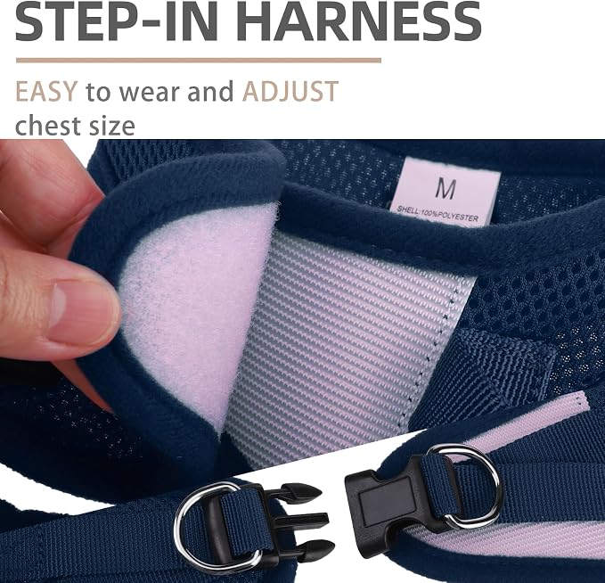 PUPTECK Dog Harness, Collar and Leash Set No Pull for Small Medium Sized | Soft Mesh Puppy Step-in Escape Proof Reflective No Choke Pet Cat Adjustable Walking Vest - Image 3