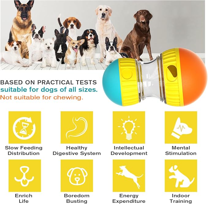 BSISUERM Dog Treat Dispensing Puzzle Toy Adjustable Food Dispenser Slow Feeder Puppy Enrichment Rolling Ball Pet Interactive Chase Toys Stimulating Game for Small Medium Dogs Gift to Keep Them Busy - Image 2