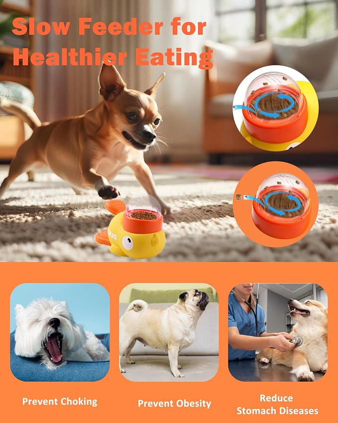 Interactive Dog Puzzle Toy Treat Dispenser Dog Toys, Duck Shape Slow Feeder | Eenrichment Toys for Small Medium Dogs & Cats, Promotes IQ Training Reduces Bloating Anti Gulping - Image 6