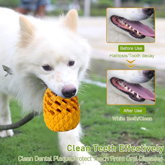 Indestructible Pineapple Dog Toy - Large Aggressive Chewers Training | Heavy Chew, Treat Dispenser, Power Chewer, Durable Puzzle, Tough Interactive, Easy Clean - Image 4