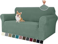 MAXIJIN Loveseat Cover Sofa Covers (55"-69"), 1-Piece Stretch Couch Covers for 2 Cushion Couch Love Seat Slipcover with Elastic Bottom for Kids,Dog (Loveseat, Diamond Pattern Pea Green) by MAXIJIN
