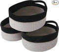 JMvicyroam Small Woven Basket, Empty Gift Basket, Black&Grey/3 Pack | Small Gift Basket, Cotton Rope, 12 x 8 x 80 in, Handles, Includes Ribbon and Bag, Birthday Gift Basket by JMvicyroam
