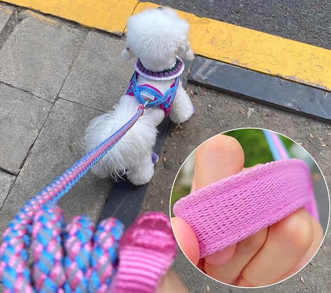 Reflective Dog Leash 2/3/4/6/10ft Braided 1/2" Strong Nylon Rope | 3FT Pink Dog Leash for Large Medium Small Dogs Walking Training Leads - Image 9