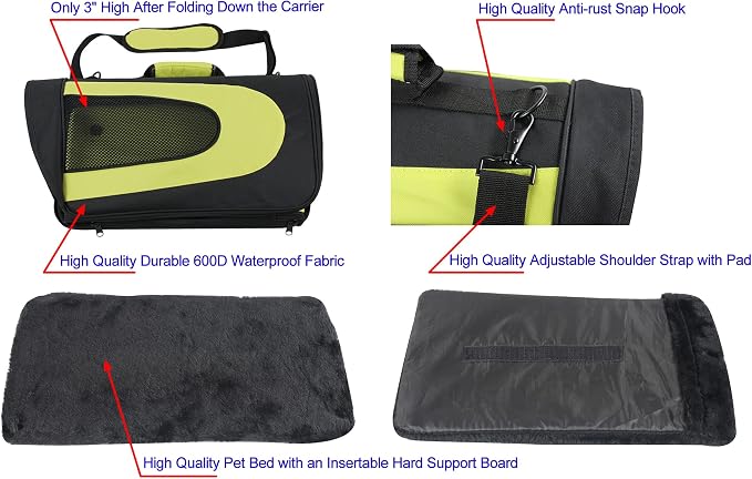 EliteField Deluxe Soft Pet Carrier for Cats and Dogs (3-Year Warranty) | Airline Approved, Waterproof, Plush Bed, Built-In Leash, Adjustable Shoulder Strap, Foldable - Image 5