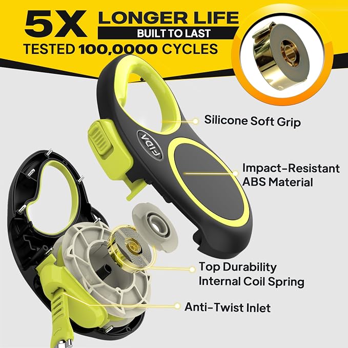 Fida Retractable Dog Leash, Reflective 16ft Heavy Duty Pet Walking Leash for Medium/Large Dog up to 110 lbs, Tangle Free. One-Hand Brake (Large, Neon Yellow) - Image 5