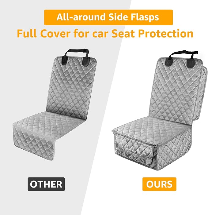 PETICON Waterproof Front Seat Car Cover, Full Protection Dog Car Seat Cover | Side Flaps, Nonslip, Scratchproof, Fits Cars, Trucks, SUVs, Jeep - Image 3