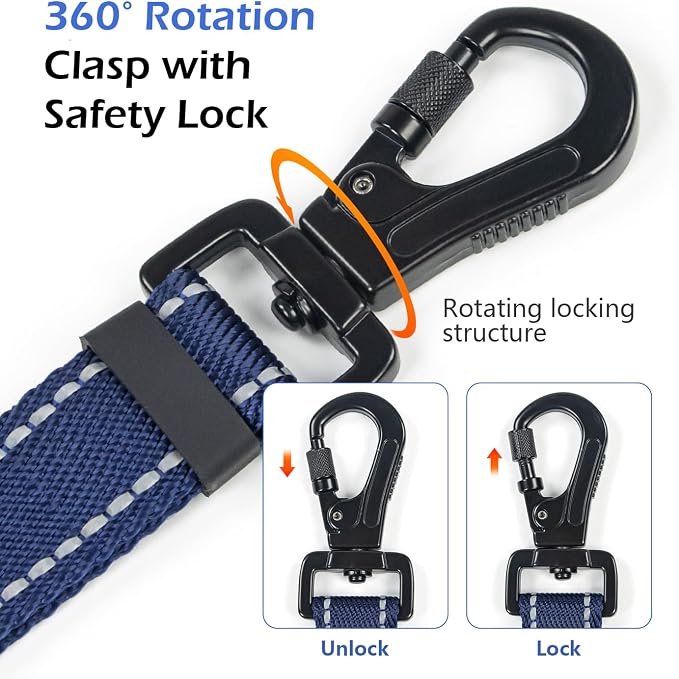 Reflective Double Handle Dog Leash for Large Medium Small Dogs (RB, S) | Heavy Duty, Adjustable with Soft Padded Handles, Traffic Control for Training, Walking, Running - Image 2