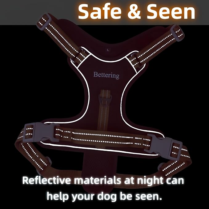 No Pull Reflective Dog Harness, 2 Zinc Alloy D-Rings Escape Proof Vest with Thickened Handle, Breathable 300D Polyester Mesh for Small Medium Large Dogs - Image 6