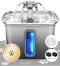 Veken Innovation Award Winner Stainless Steel Cat Water Fountain, 108oz | Automatic Pet Fountain Dog Water Dispenser with Replacement Filters & Silicone Mat for Cats, Dogs (Velvet Black) by Veken
