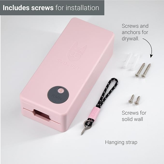 SVD.PET Dog Poop Bag Dispenser, Wall Mount Pet Waste Bag Dispenser Station | Weatherproof Outdoor or Indoor Bag Holder, Easy to Refill Magnetic Cover (Pink, Dispenser only) - Image 5