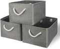TheWarmHome Storage Bins - Medium 3 Pack Storage Baskets for Organizing Shelves | Fabric Storage Cubes Organizer for Linen Closet Nursery Home Decor Grey by TheWarmHome