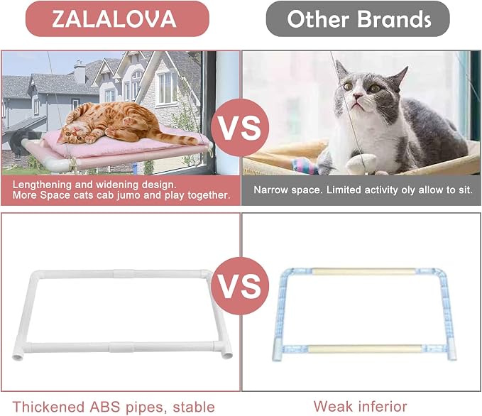 Cat Window Perch, Cat Hammock w/Fleece Blanket, Screw Suction Cups, Pink | Window Bed Holds 2 Large Cats, Sturdy Resting Seat Indoor with One Extra Suction Cup - Image 6