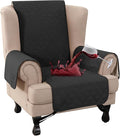 Turquoize 100% Waterproof Wing Chair Cover Wing Armchair Slipcovers Chair Couch Protector Triple Non-Slip Sofa Slipcover for Wing Chair Furniture Protector for Pets, Kids,Dog (Wing Chair, Black) by Turquoize