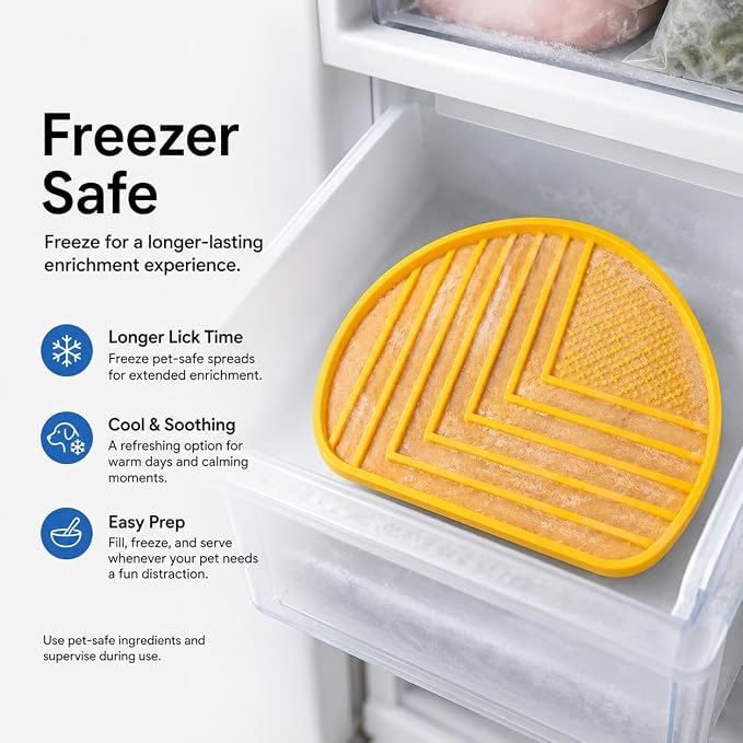 Snack Dish Slow Feeder Bowl for Dogs & Cats – Dual Pattern Design with Treat Corner, Mess-Free Feeding, Dishwasher Safe | Kubi Pets - Image 5
