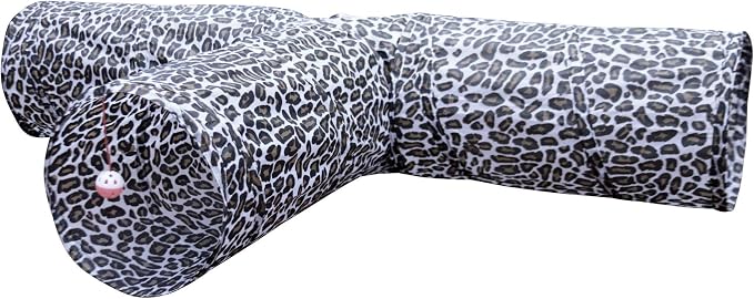 3 Way Cat Tunnel. Extra Large 12 Inch Diameter and Extra Long. A Big Collapsible Play Toy. Wide Pet Tunnel Tube for Rabbits, Kittens, Large Cats, and Dogs (Animal Print) - Image 6