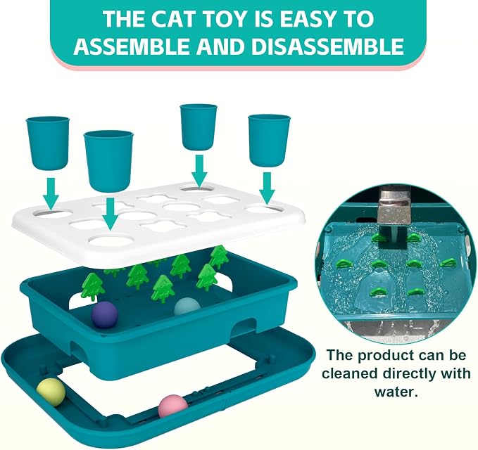 Cat Puzzle Toys for Indoor Cats Mind Game Ball Track Kitten Food Puzzles Toy Sensory Activity Cat Enrichment Toys Treat Feeder Entertainment Mental Stimulation Kitty Gift - Image 7
